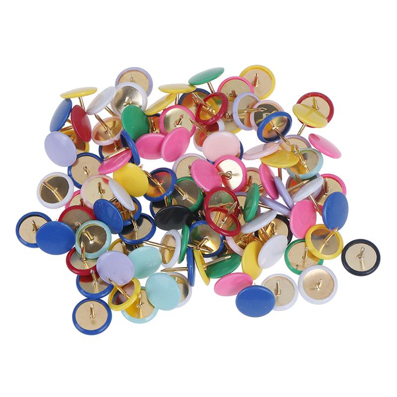100Pcs Round Push Pins Notice Board Map Thumb Tacks Point Bulletin Drawing