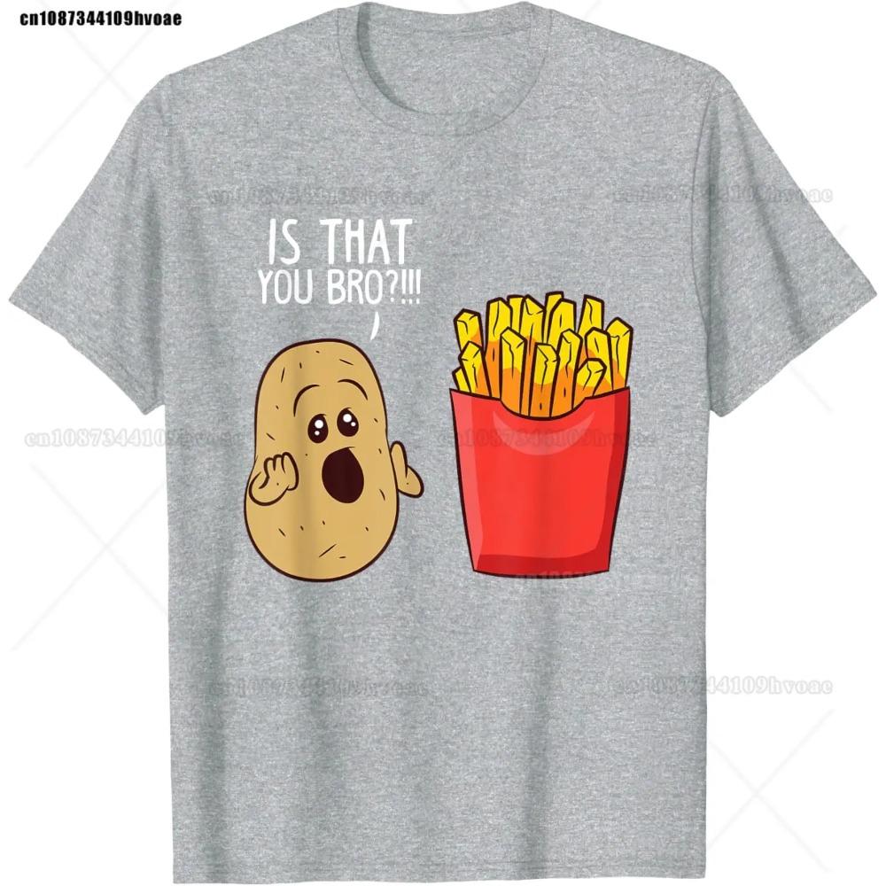 Potato Is That You Bro French Fries Lover T-Shirt Black Unisex-Adults Medium