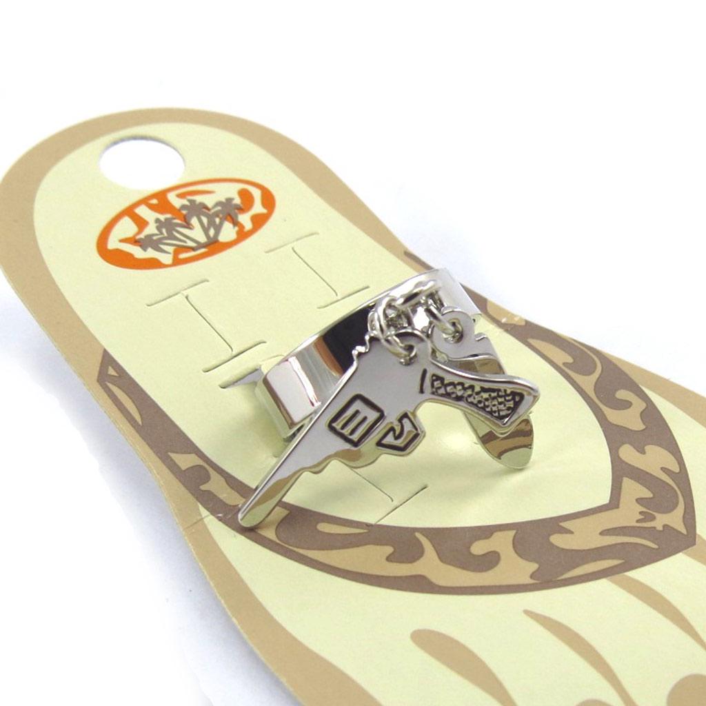 Les Trésors De Lily [K0933] — Серебряное кольцо на ногу «Пистолет».