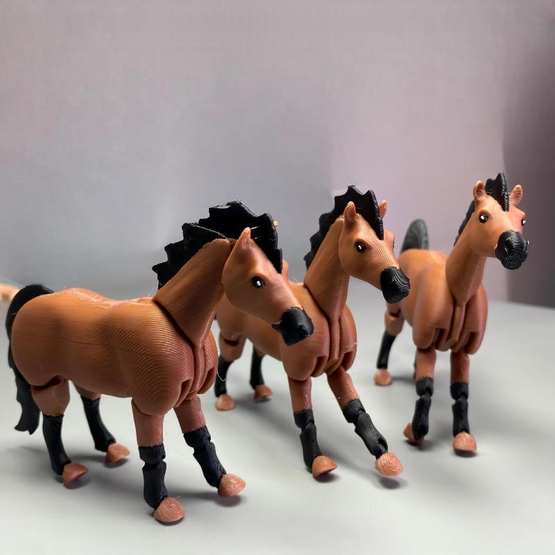 3D-печатная статуэтка лошади Гибкие подвижные конечности Коллекционная фэнтезийная фигурка С гривой и хвостом