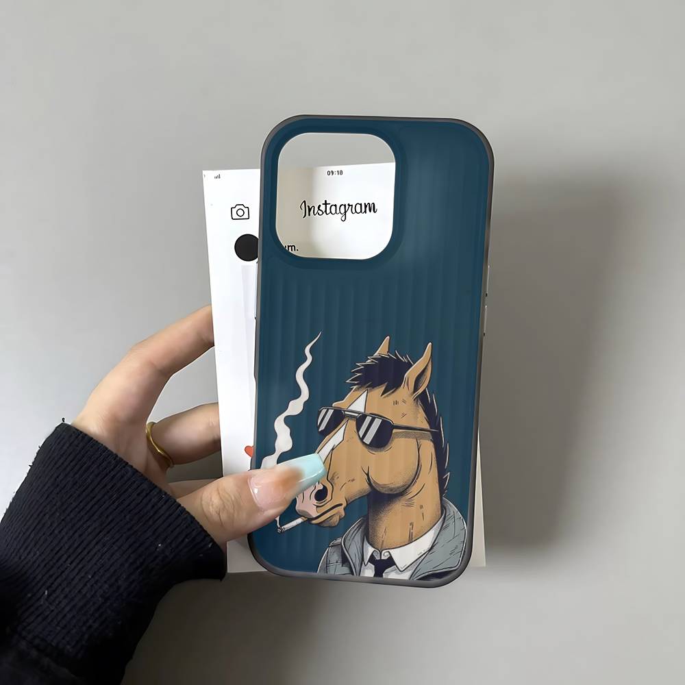 Мультяшный B-БоДжек Лошадь Для IPhone 17 16 15 14 13 12 11 Pro Max Plus Pro Прозрачный Чехол для Телефона Нескользящий Корпус