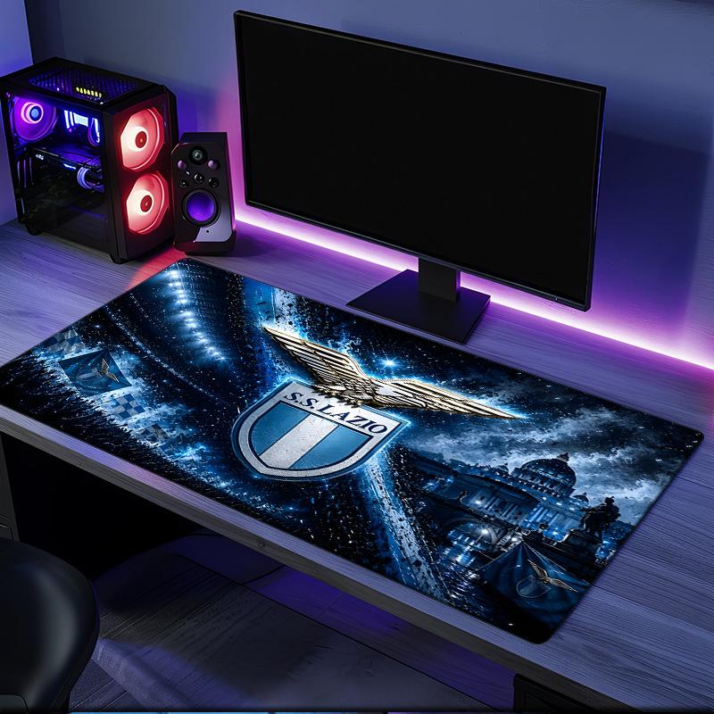 Lazio Football Club Emblem Mouse Pad, Rubber Base, Mouse Pad for Gamers and Office Use, Gaming Desk , Easy To Clean Mat Christmas fan gifts