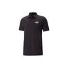 Logo Print Knit Short Sleeve Polo Shirt Men Tops Black 676673-01