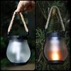 1/2/3Pcs Flickering Flame Solar Lantern Two Lighting Modes Dual Charging Outdoor Waterproof Hanging Lantern LED Solar Lamp