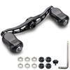 HEIGHTEN 88mm Reel Handle with 21mm Carbon Knob for General Baitcasting Reel Arch Gourd Series Black SHIMANO, DAIWA, Abu, (Carbon Knob, & Gunmetal)