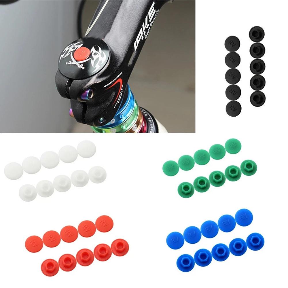 Bicycle Stem Protective M5 Screw Hexagon Bolt Cover Bike Headset Stem Screw Caps Hexagon Screws Cap