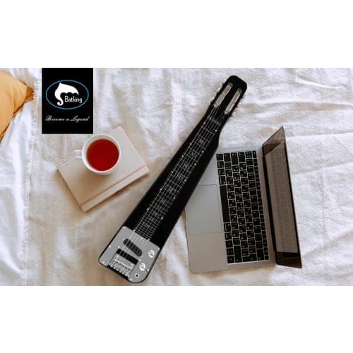 Batking Lap Steel Guitar, 6-струнная, с прорезной головкой грифа, электрическая слайд-гитара, черная