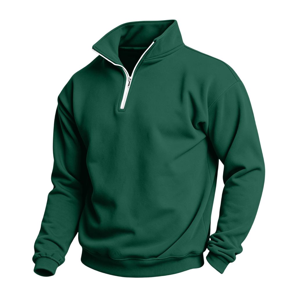 Men's Casual Quarter-Zip Stand Collar Sweatshirt