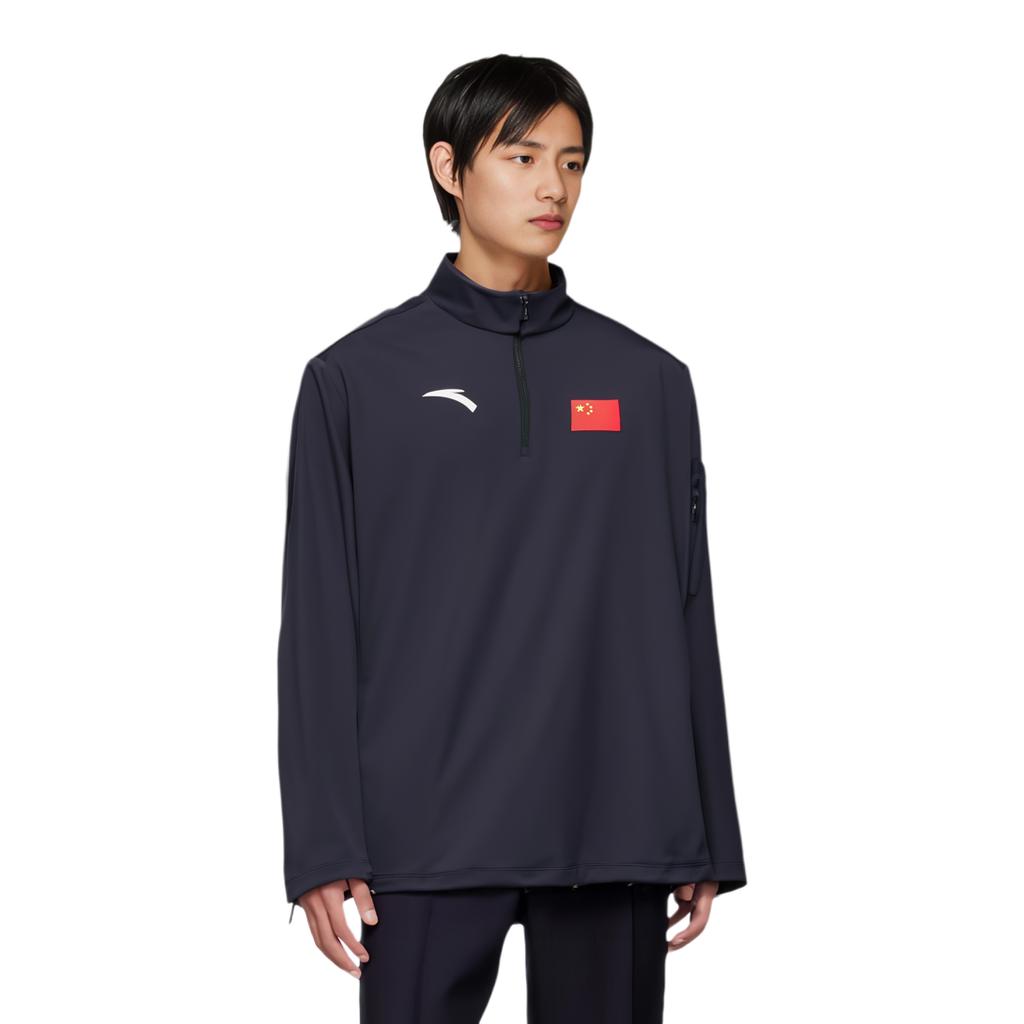 Anta Спортивная быстросохнущая повседневная удобная универсальная толстовка с длинным рукавом Мужские толстовки Legendary-Blue 452440115-2