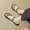 Weiwei Girl 233-2 One-word with Toe Cool Slippers Women's Summer Wear Flat-bottomed Fashion Split-toe Sandals Women's Korean Version