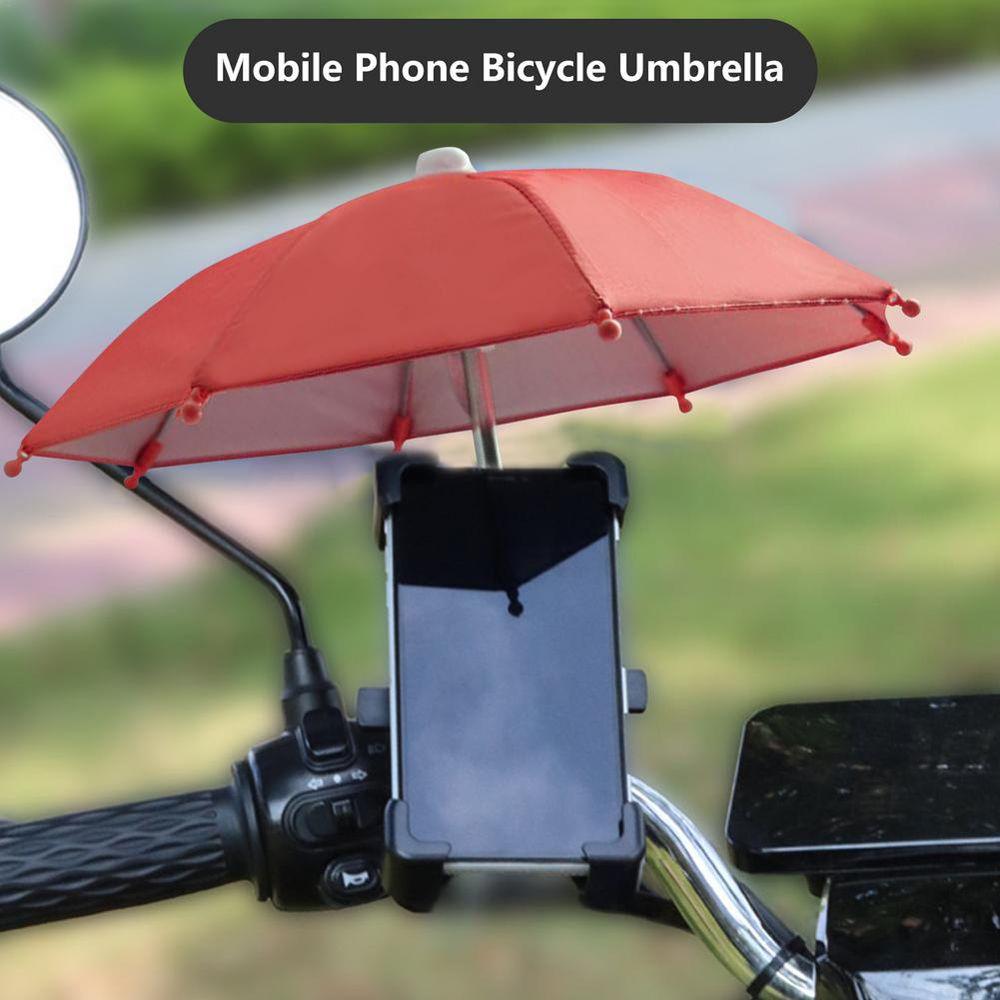 Polyester Novelty Sunshade Umbrella Bicycle Phone Holder Mini Umbrella Motorcycle Phone Holder