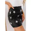 Star Black Fit Unique Slim Skirt Fashion Designer Lambskin Women's Sexy Genuine Leather