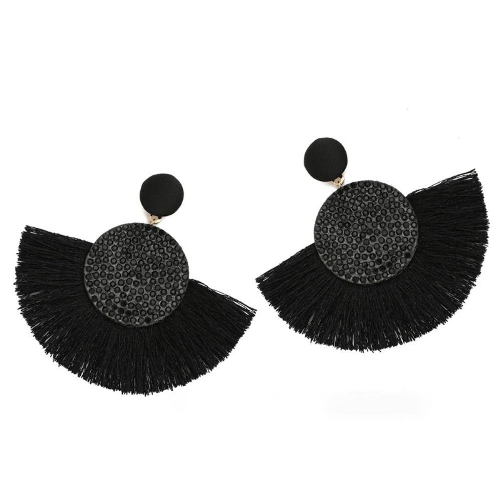 Circular Tassel Earrings Charm Geometric Fringe Earrings Fashion Big Earrings  Valentine's Day