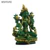 1 шт. Смола окрашенная в зеленый цвет Тара Бодхисаттва Будда Статуя Скульптура Ремесла Фэн-шуй Аксессуары Жертвоприношение Молитва о Благополучии