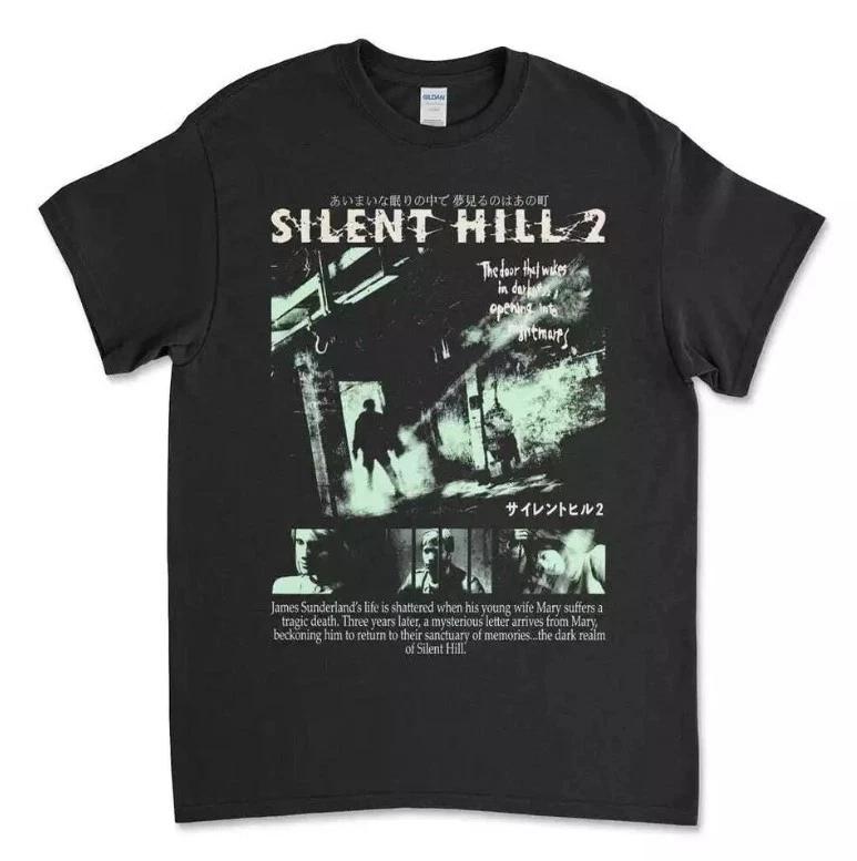 Новая черная футболка Silent Hill 2, Игровая футболка в жанре хоррор-выживание