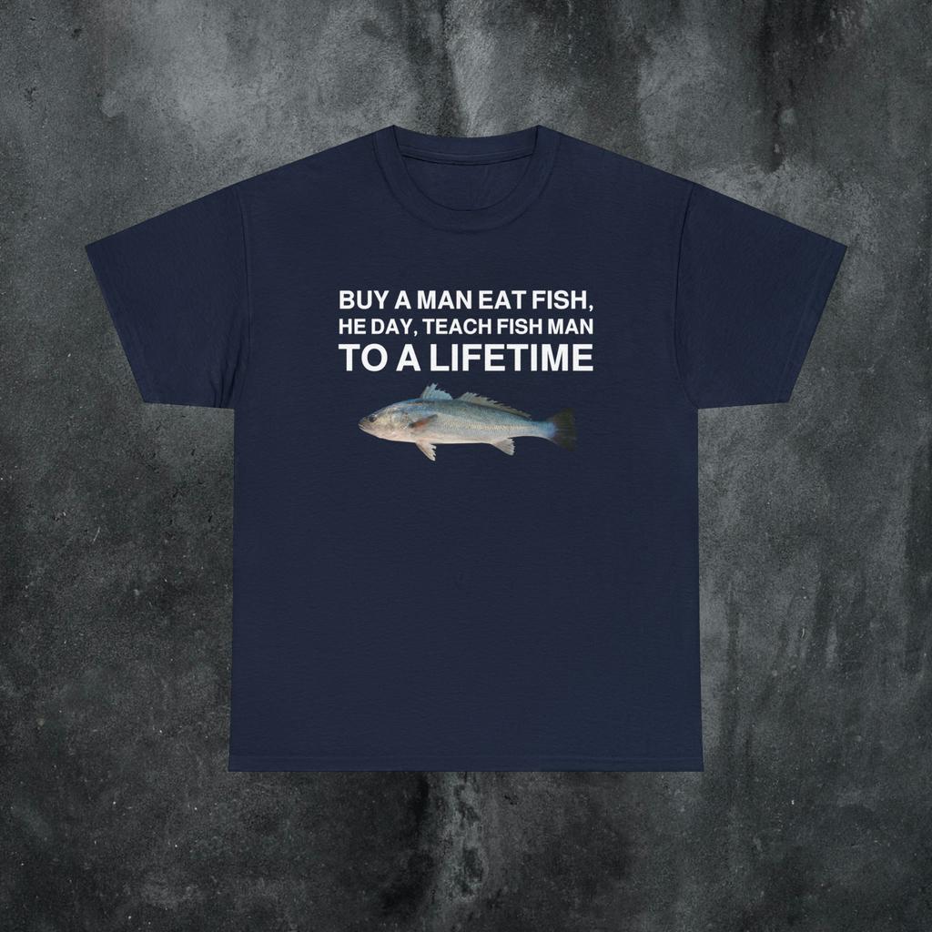 Buy A Unisex Eat Fish Shirt Funny Meme TShirt Prue Cotton Meme Tshirt Funny Oversized Print Tee Unisex TShirts Unisex Clothing Top