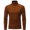 Men Casual High Neck Long Sleeve T-shirt Solid Color Slim Fit Pullover Undershirt Thermal Base Shirt