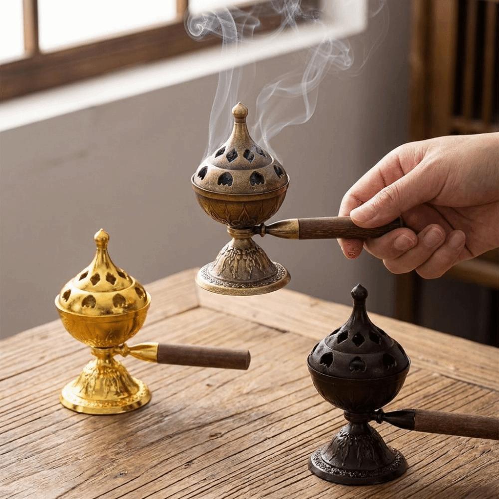 Hollow Out Rotating Incense Burner Non-Stick Powder Aromatherapy Stove Home Fragrance
