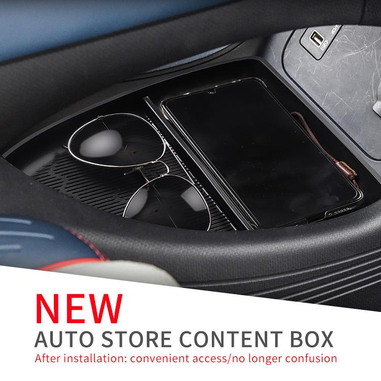 For BYD Atto 3 Center Console Lower Layer Tray Storage Box TPE Organizer Car Interior Accessories