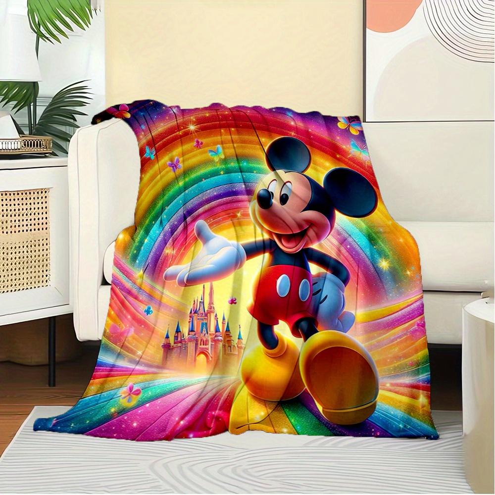 1 pc Flannel Mickey Mouse Rainbow Butterfly Bedding Throw Blanket Sofa Cover Gift Home Decoration Adults Warm Plush Coverlet 3D Printed Comf