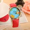 Map Globe World  Aeroplane Watch Leather Wristwatch Fashion Jewelry High Quality