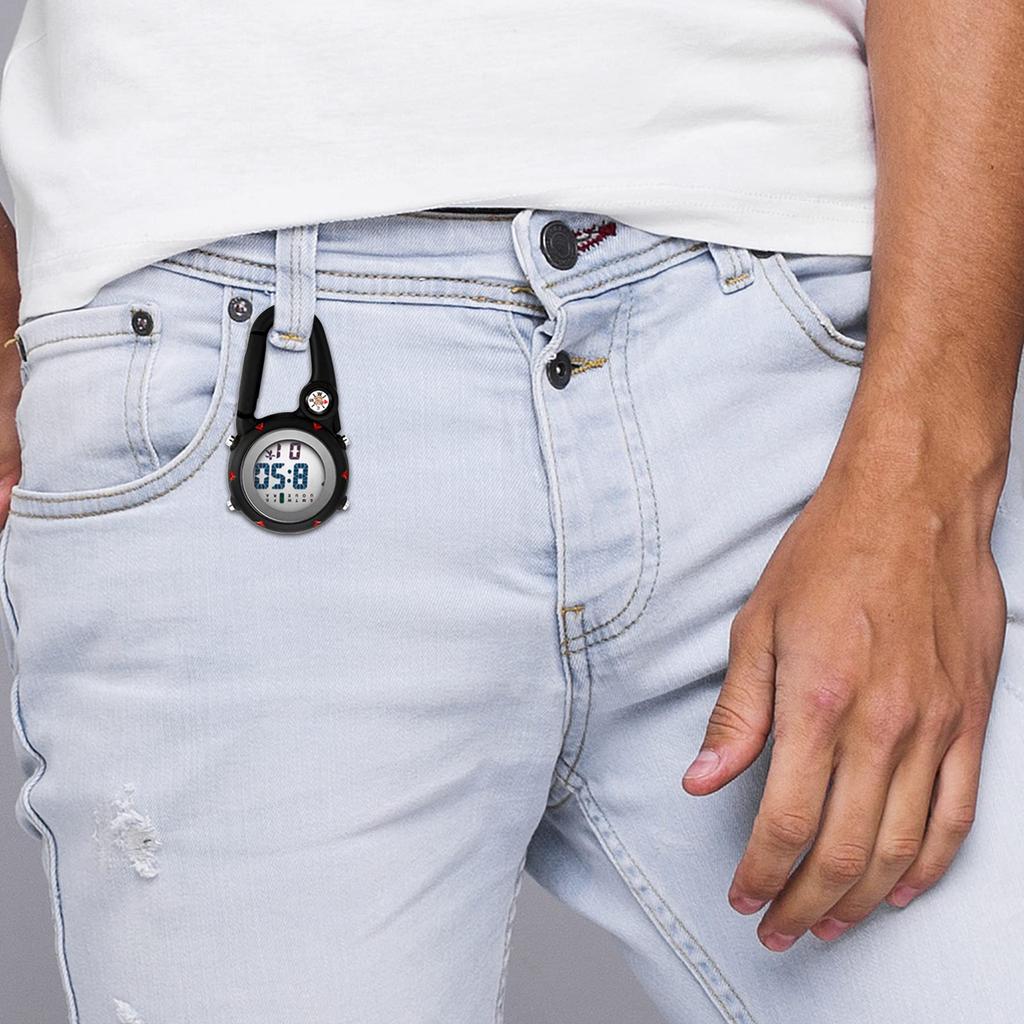Lancardo Carabiner Watch Waterproof Carabiner Watch Pocket Watch Analog Luminous Keychain Watch Clip Pocket Watch E1 Men's Women's