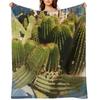 Пейзаж с колючими зелеными кактусами от Iritof Плед Одеяла для кровати Роскошный бренд аниме Милые пледы
