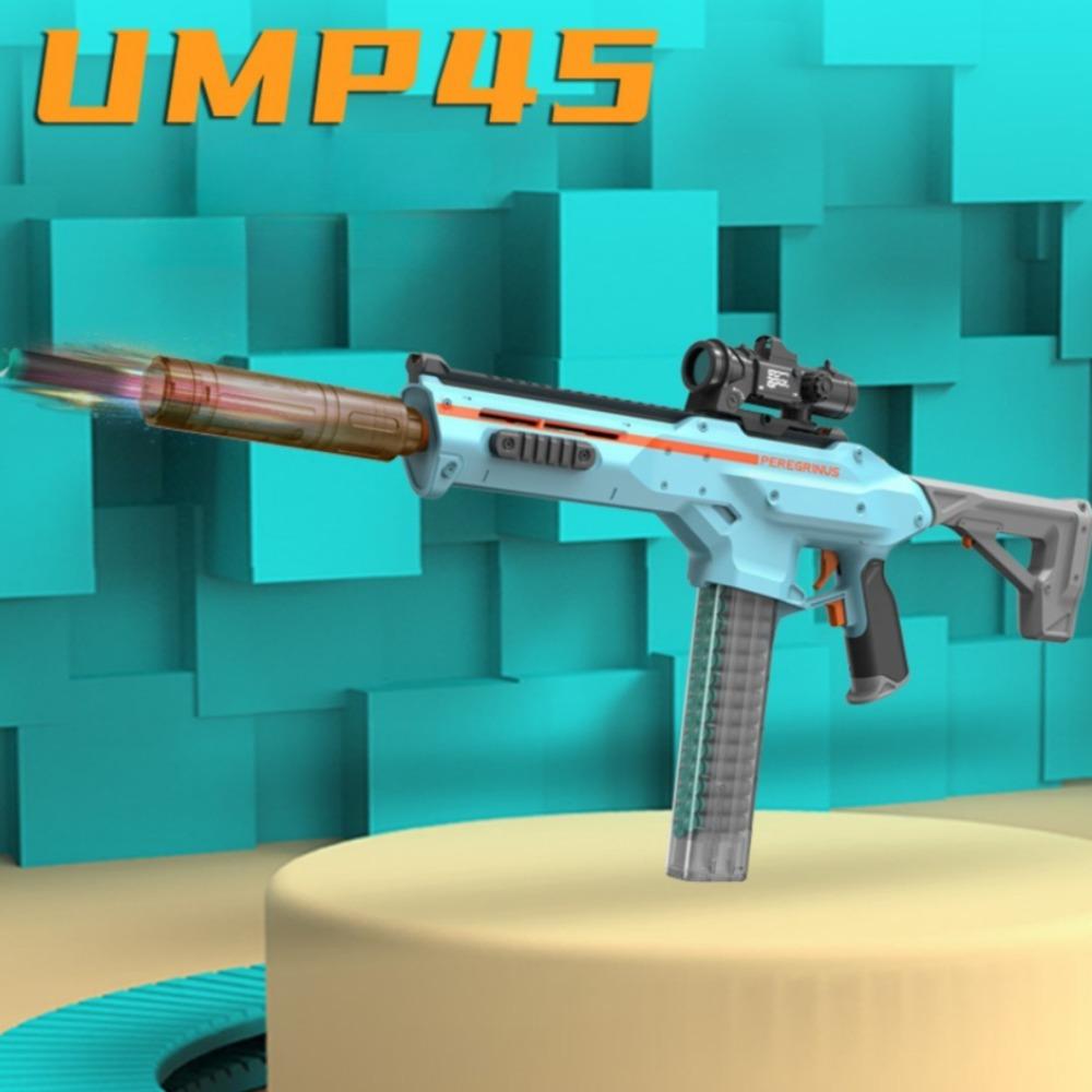 Электрическая Автоматическая UMP45 Ручная Одноразовая Гильза Мягкая Пуля Игрушечный Пистолет Винтовка-Пулемет для Игр на Открытом Воздухе Модель для Подарка Детям