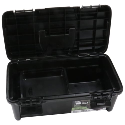 SK11 Tool Box, FRE-430BK, 430mm W X 230mm D X 180mm H, Durable Hard Type, Slide-Out Tray, Stackable