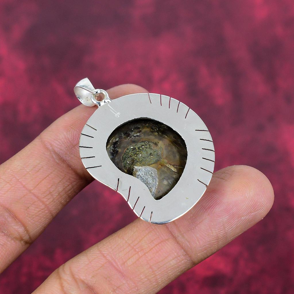 Ювелирные изделия из драгоценных камней аммонита, ювелирные изделия из цельного серебра 925 пробы, ручная работа, абсолютно новые ювелирные изделия в подарок жене