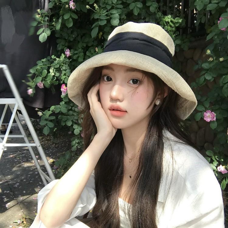 Linen women's sun hat, large brim, fisherman's hat, children's spring and summer thin versatile face, small sunshade basin hat