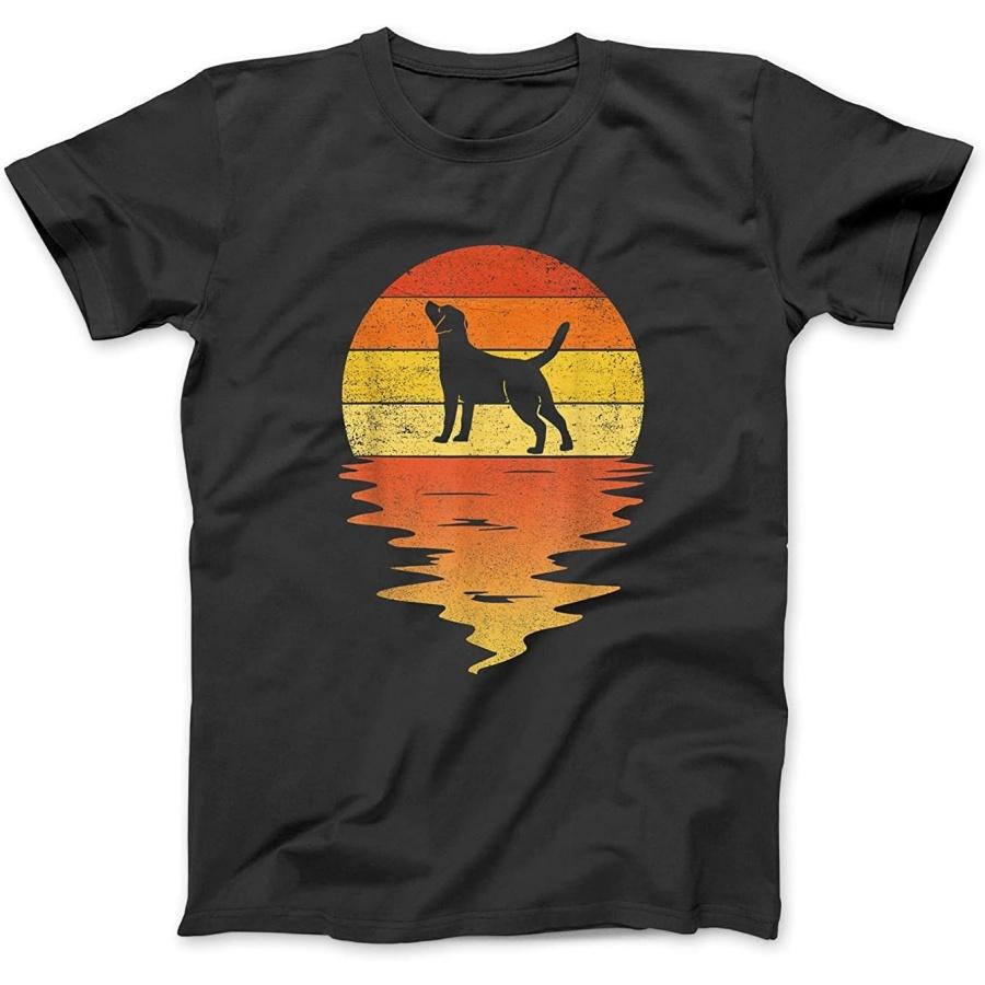 Labrador Retriever Vintage Retro Sunset Labrador Retriever T-Shirt WTE Mens Womens Sweatshirt Hoodie Longsleeve Black