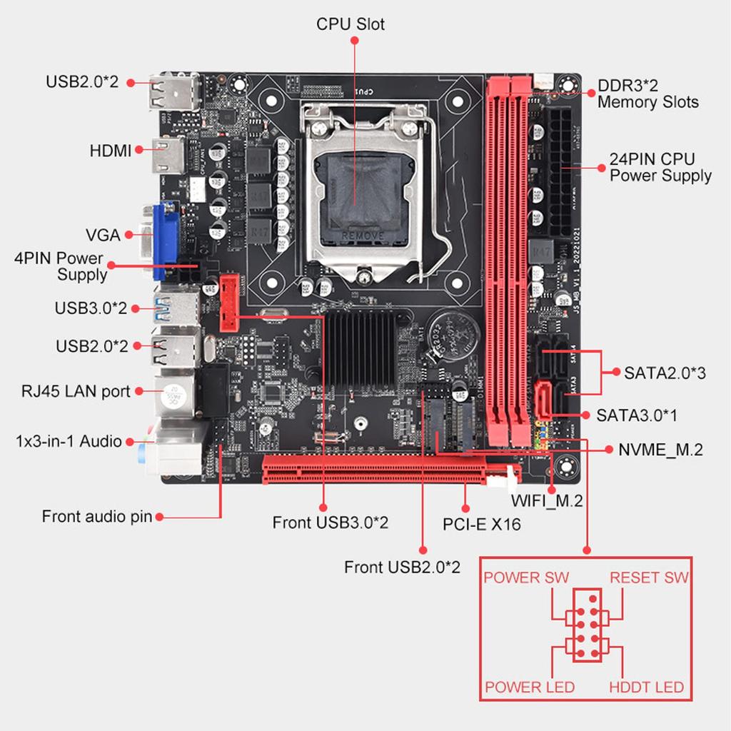 Материнская плата B75A, процессор LGA1155 DDR3, PCIe 16X, 3.0/2.0, M.2, HDMI, VGA, WiFi-интерфейс, USB 3.0/2.0, материнская плата ATX для настольного ПК