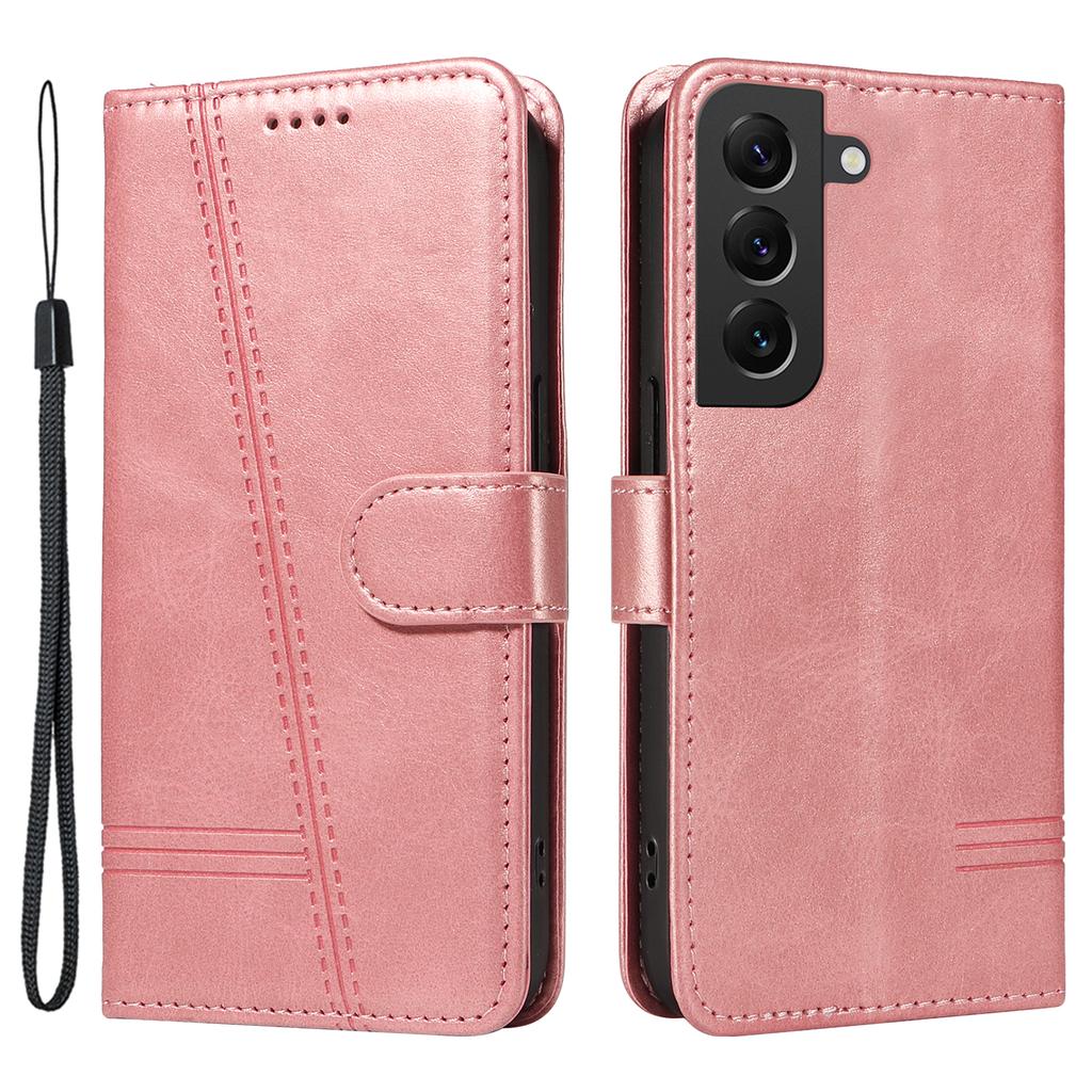 For Samsung Galaxy S21 FE 5G Case Imprinting Lines Wallet Leather Phone Cover