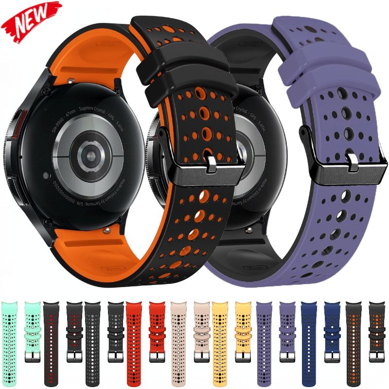Силиконовый ремешок без зазора для Samsung Galaxy Watch FE 7 6 44мм 40мм/6 Classic 47мм 43мм Дышащий ремешок для Watch Pro 45мм 4 Classic