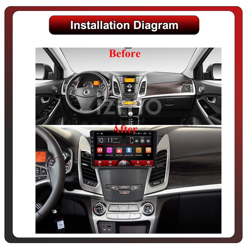 2Din Android Car-Play Car Radio,SsangYong Korando 3 Actyon 2 2013-2017,Multimedia Player Head Unit Stereo GPS Navigation BT WIFI,1+16GB