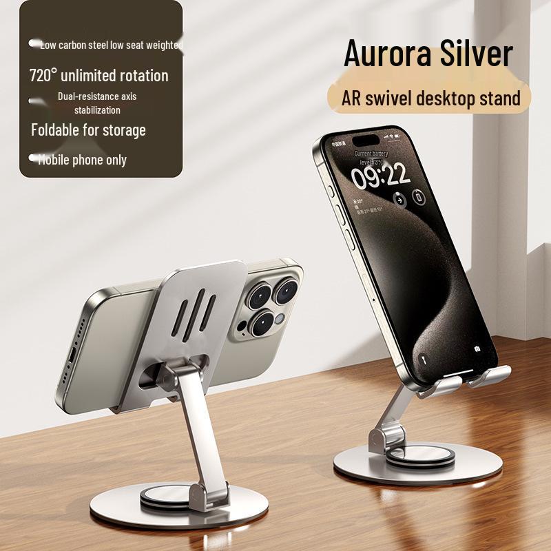 Wood Grain All-Metal Phone & Tablet Stand - Universal Holder for TV Show Watching, Custom Logo