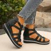 2025 Summer Women's Shoes Fashion Solid Color Multi Strap Combination Thick Bottom Zipper Water Diamond Design Cool Slippers