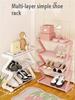 4-Layer Z-Shaped Shoe Rack, Plastic Independent Storage Rack, Easy to Assemble Floor Installation Organizer for Living Room, No Tool Installation 