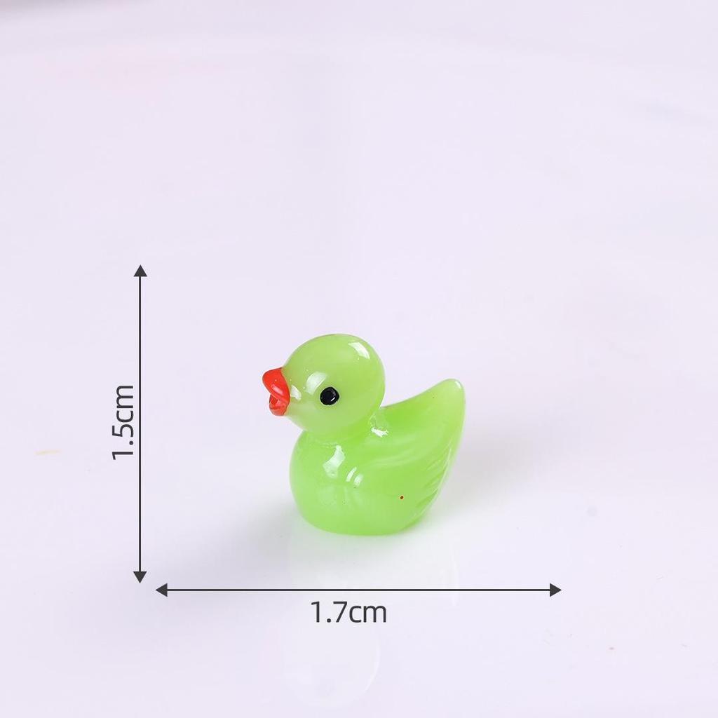 Miniature Colorful Luminous Duck Resin Ornaments for Micro Landscape and Moss Decor