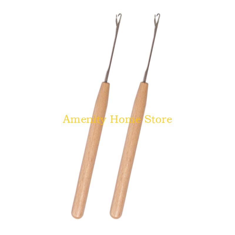 F26C Metal Crochet With Wooden Handle For Seamlessly Oversew Concealing Craft Projects