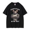 Funny Rat Gym Fitness Graphic T-shirt Fashion Summer Short Sleeve Unsiex Casual High Quality Pure Cotton Summer Breathable Top