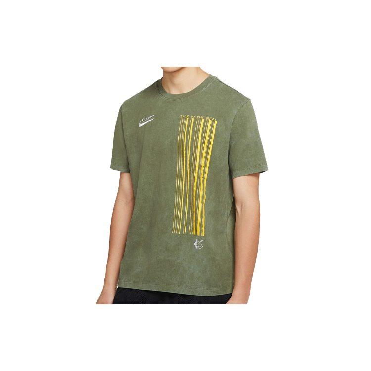 Nike Футболки Мужские Армейский Зеленый Круглый Вырез Умеренный Прямой Крой cd1301-222