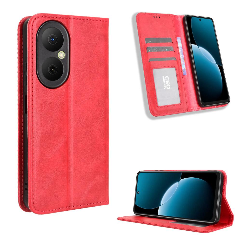 For Huawei Enjoy 80 Leather Case Wallet Stand Retro Texture Phone Cover