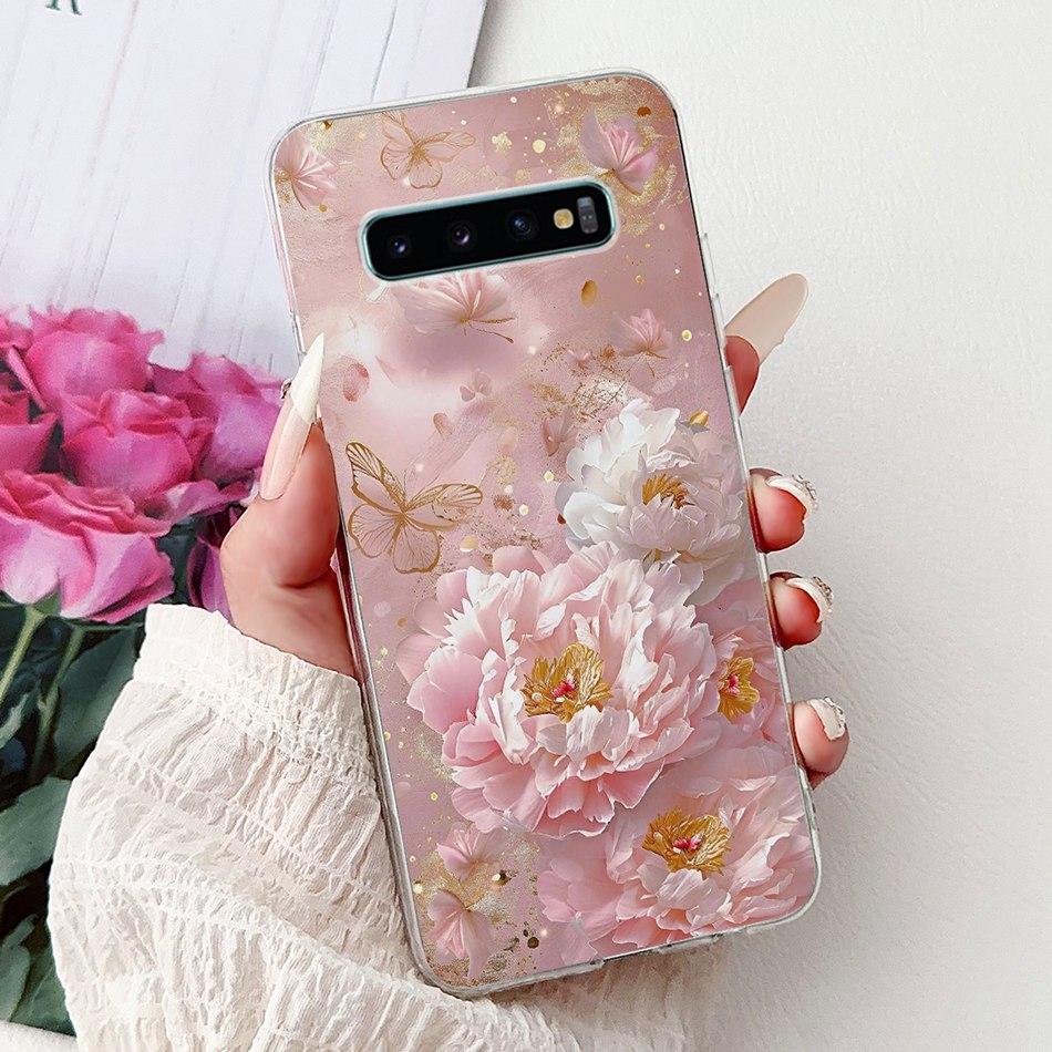 Для Samsung Galaxy S10+ S10 S10e Элегантный Цветочный Бабочка Чехол для Телефона Для Samsung S10e S10 Plus S 10 4G Мягкий Силиконовый TPU Чехлы