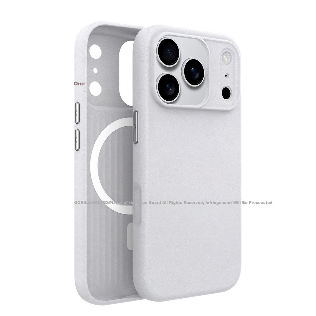 ApeGuard Premium Protective Case for Apple iPhone 17 Pro Max Magnetic Quartz Sand Coating Heat Dissipation MagSafe Minimalist Business White