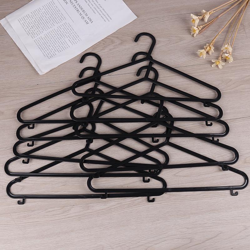 10Pcs Black Adult Clothing Hanger Plastic Hangers Organizer Dry Clothes Rack
