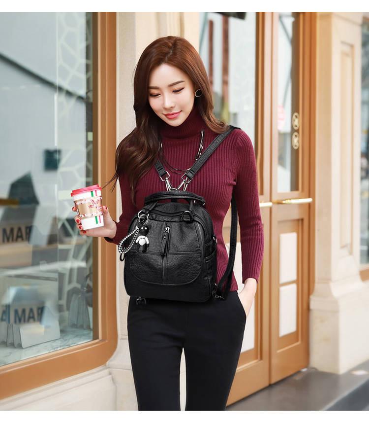 Женский универсальный рюкзак из ПУ кожи - Большая вместимость, повседневная сумка, школьный рюкзак