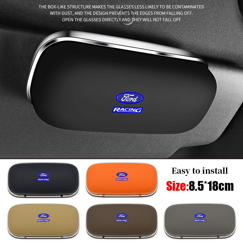 ABS Car Visor Sunglasses Holder Clip Box For Ford Focus HGSVFB76 Fiesta Ranger mk2 mk3 Auto Interior Tuning Parts Mondeo mk4 S-MAX Kuga