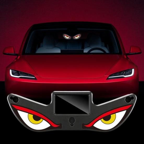 Светодиодная динамическая лампа для салона автомобиля «Глаза Дьявола» на солнечной батарее, с USB-C зарядкой, датчиком вибрации и света, многоцветная